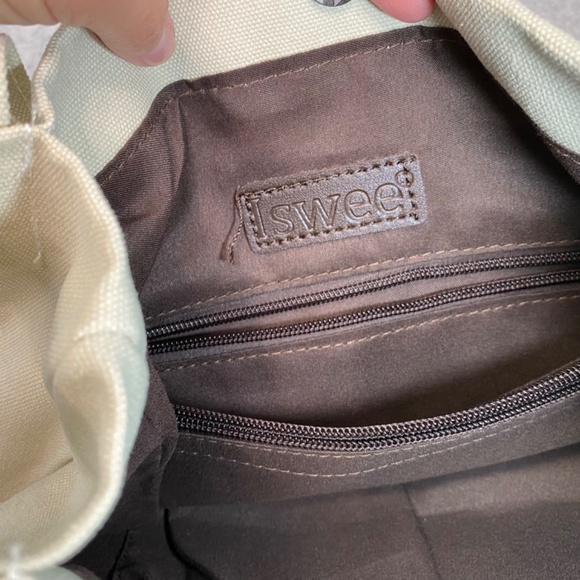 Iswee Canvas Two Handle Purse Magnetic Close 12" X 11" - Picture 10 of 10